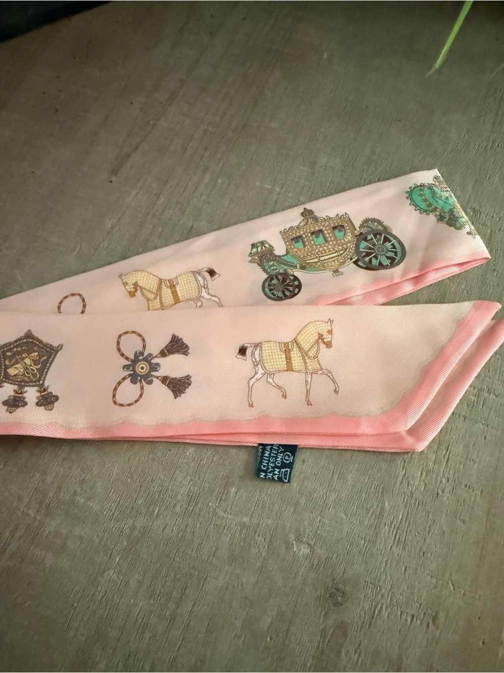 Equestrian Horse & Carriage Twilly Scarf | 35” Silk Feel